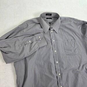 Covington Mens XL Grey Dress Shirt Long Sleeve Button Down 17-17.5 34-35